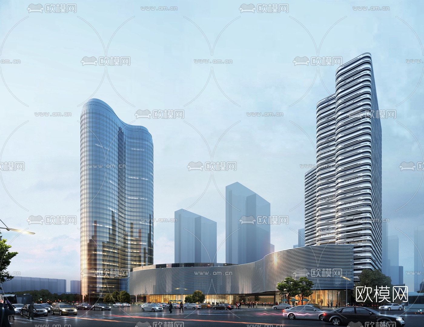 现代商业建筑外观3d模型