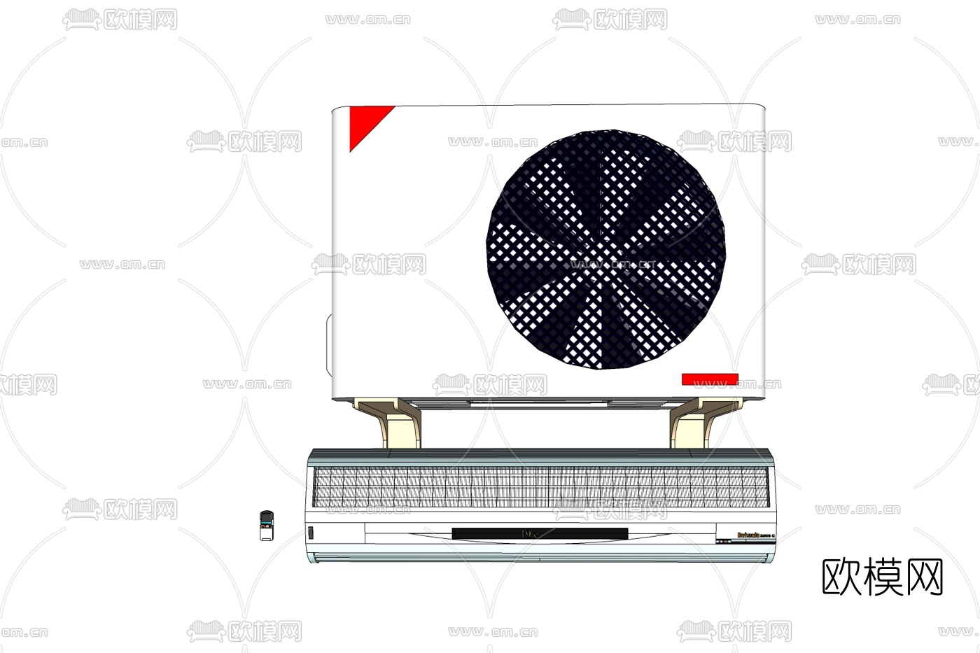 现代空调外机免费su模型下载