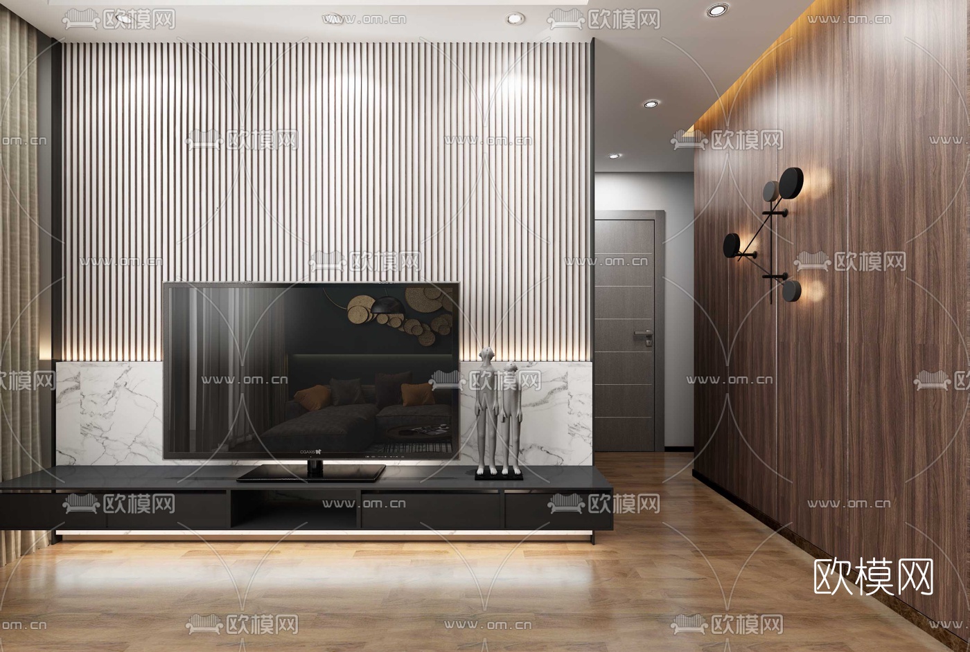 工业风客厅餐厅3d模型