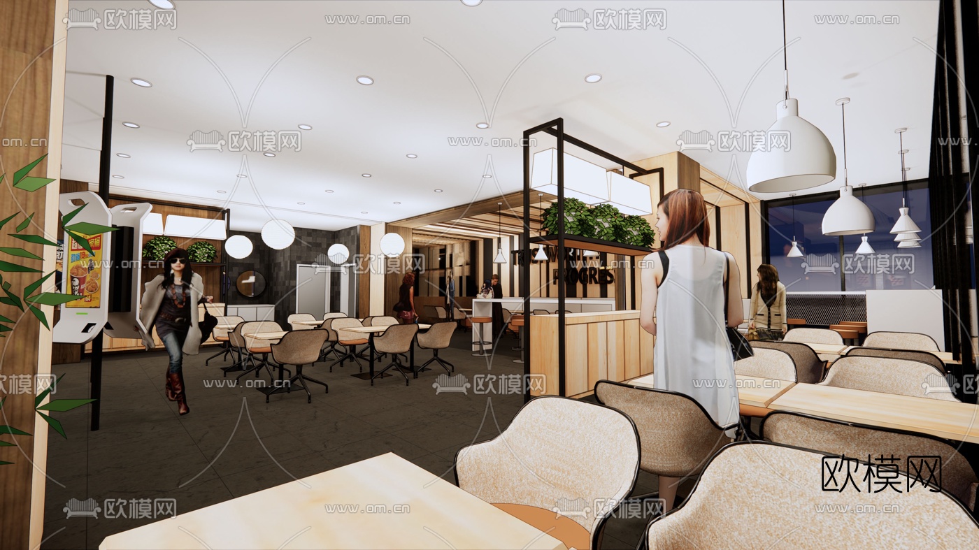 现代肯德基快餐店su模型