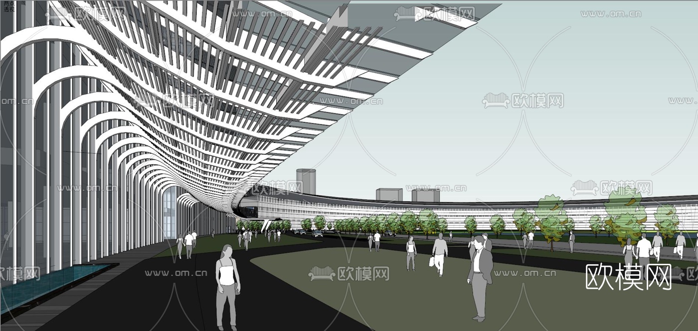 现代会展中心su模型下载（渲染图4）