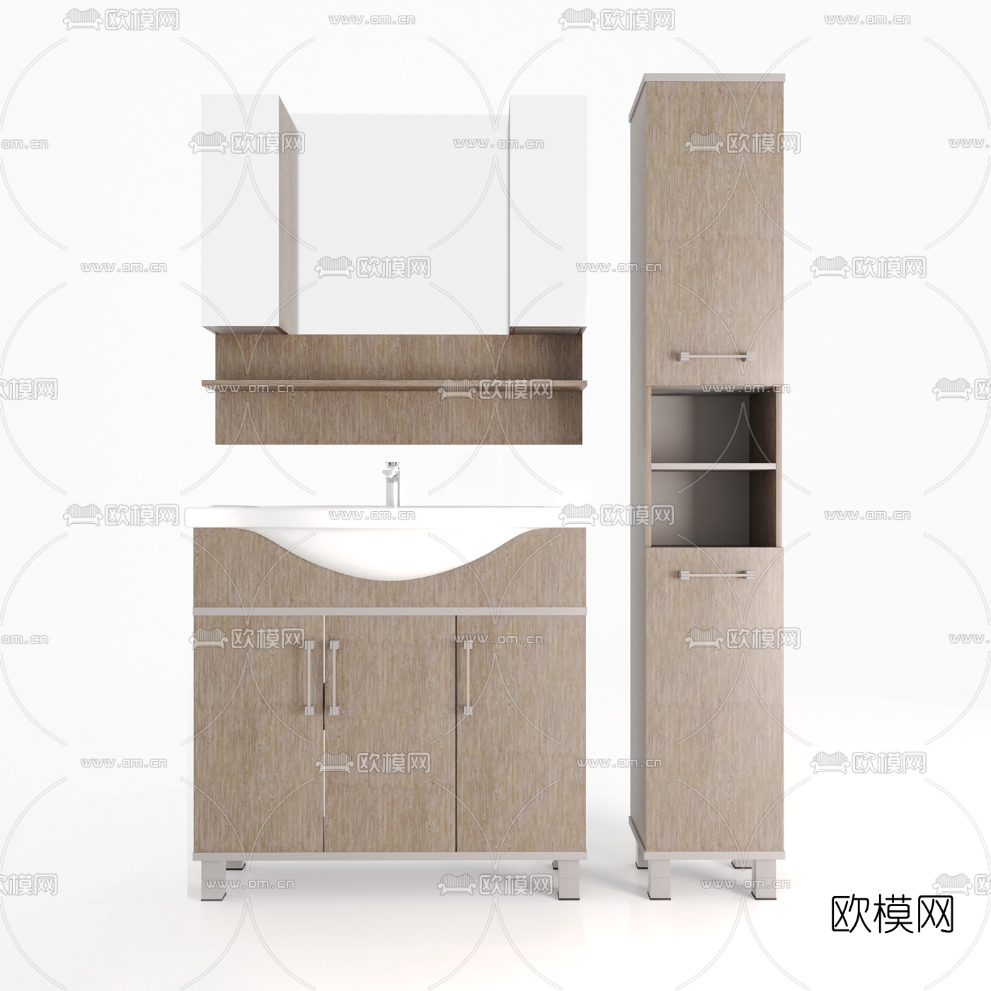 北欧浴室柜洗手台免费3d模型下载
