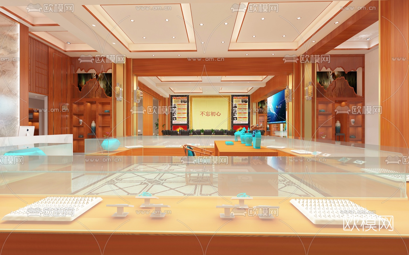 新中式会所接待室免费3d模型