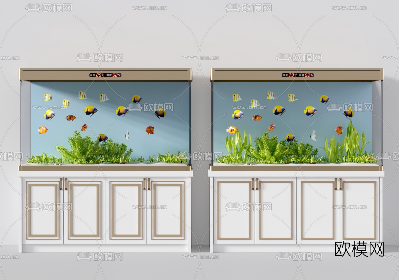 现代鱼缸3d模型