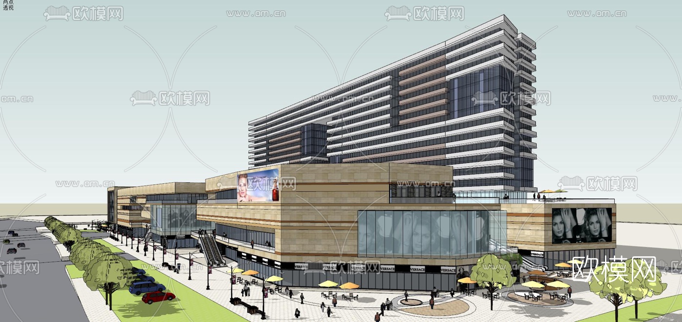 现代商业广场su模型下载（渲染图8）