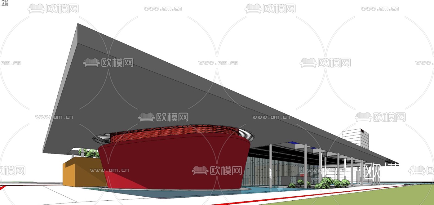 现代科技会馆su模型下载（渲染图2）