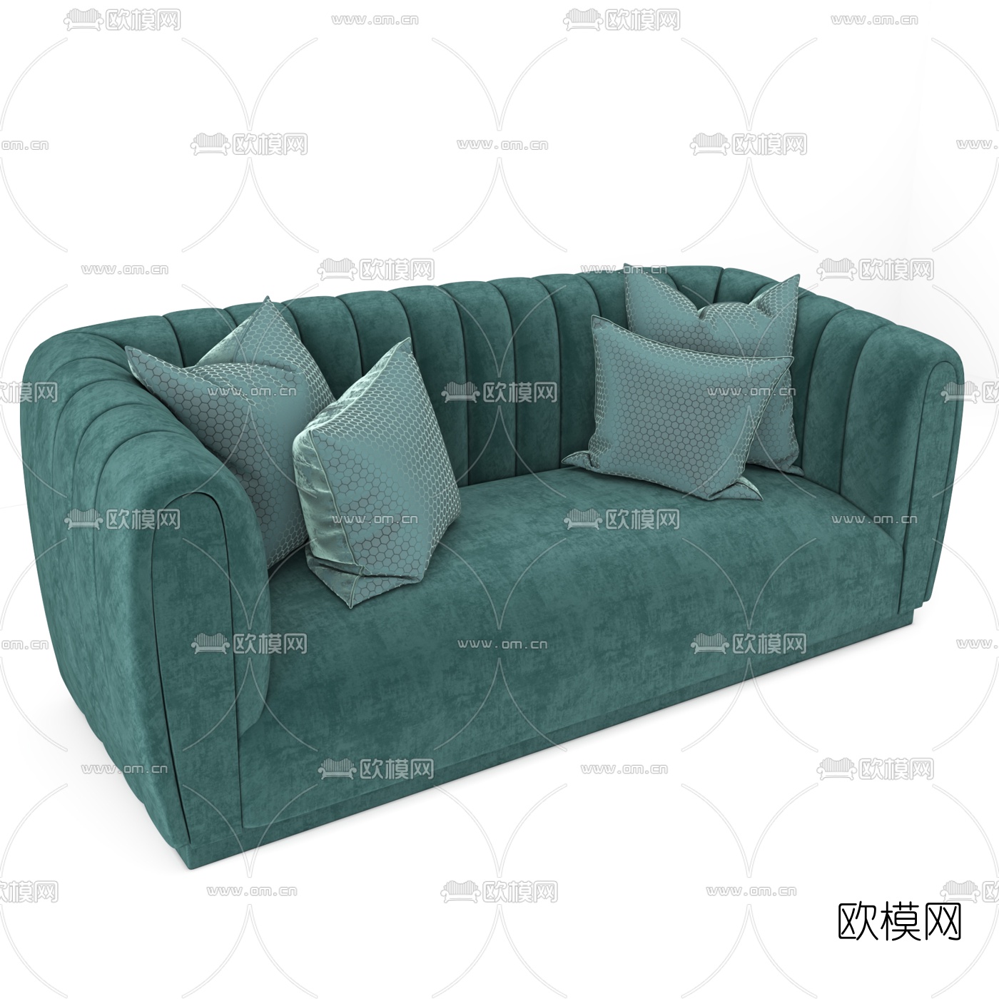 现代布艺双人沙发3d模型下载（渲染图2）