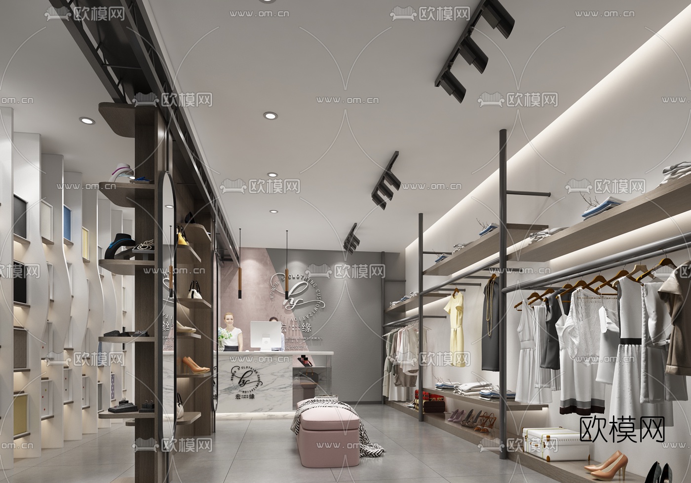 北欧服装店3d模型