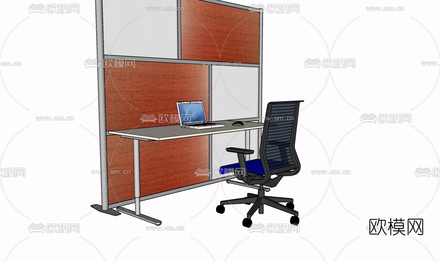 现代电脑桌椅免费su模型下载