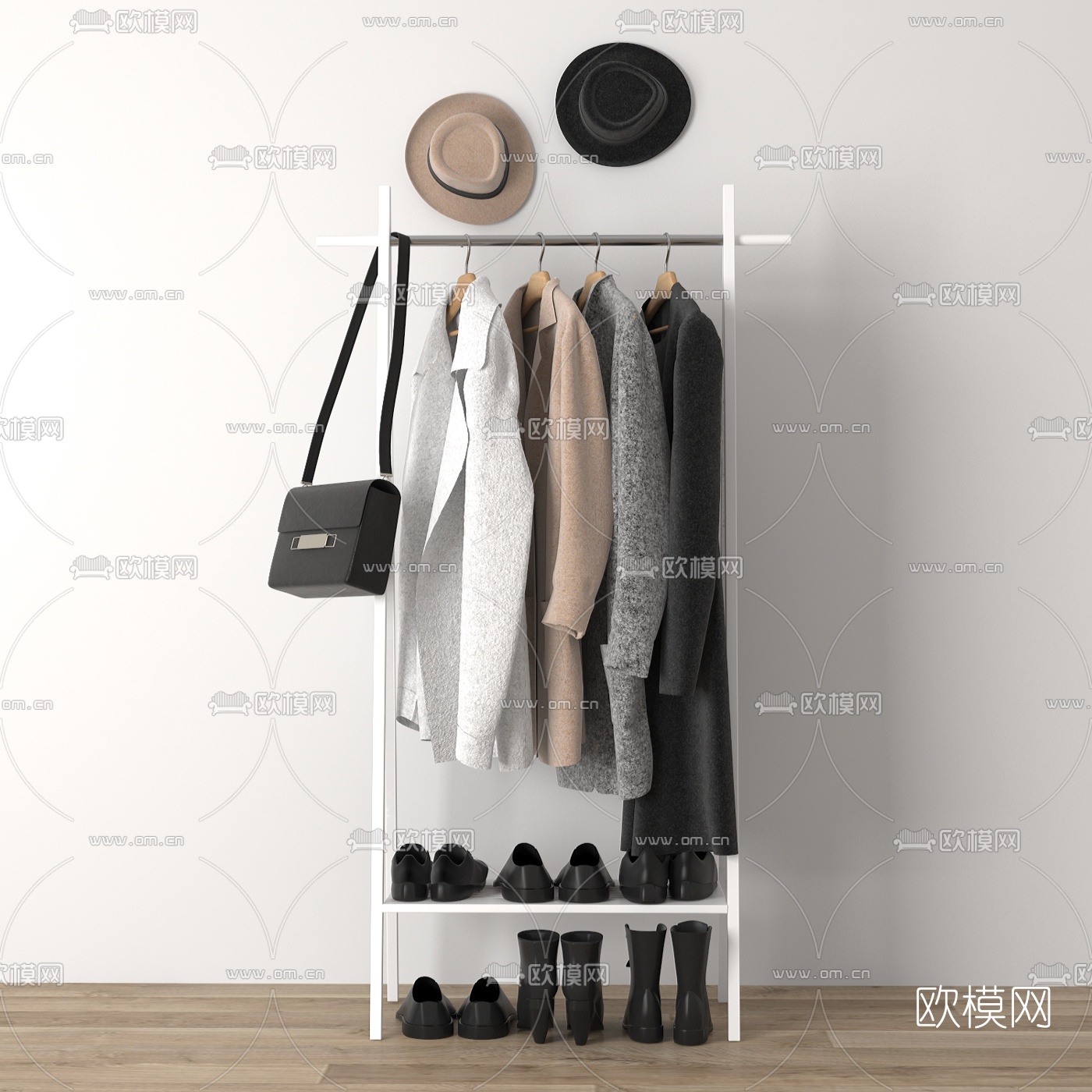 现代服饰皮鞋3d模型