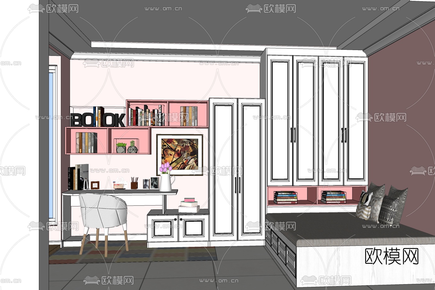 现代儿童房免费su模型下载