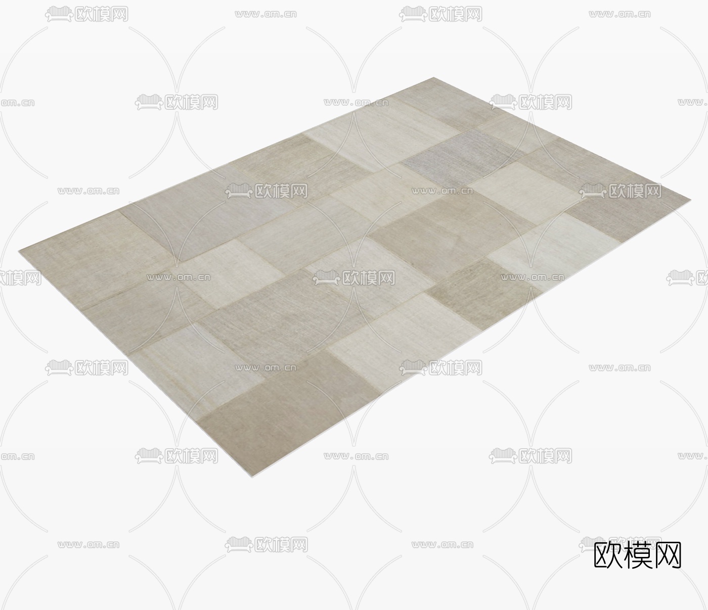 现代布艺地毯免费su模型下载