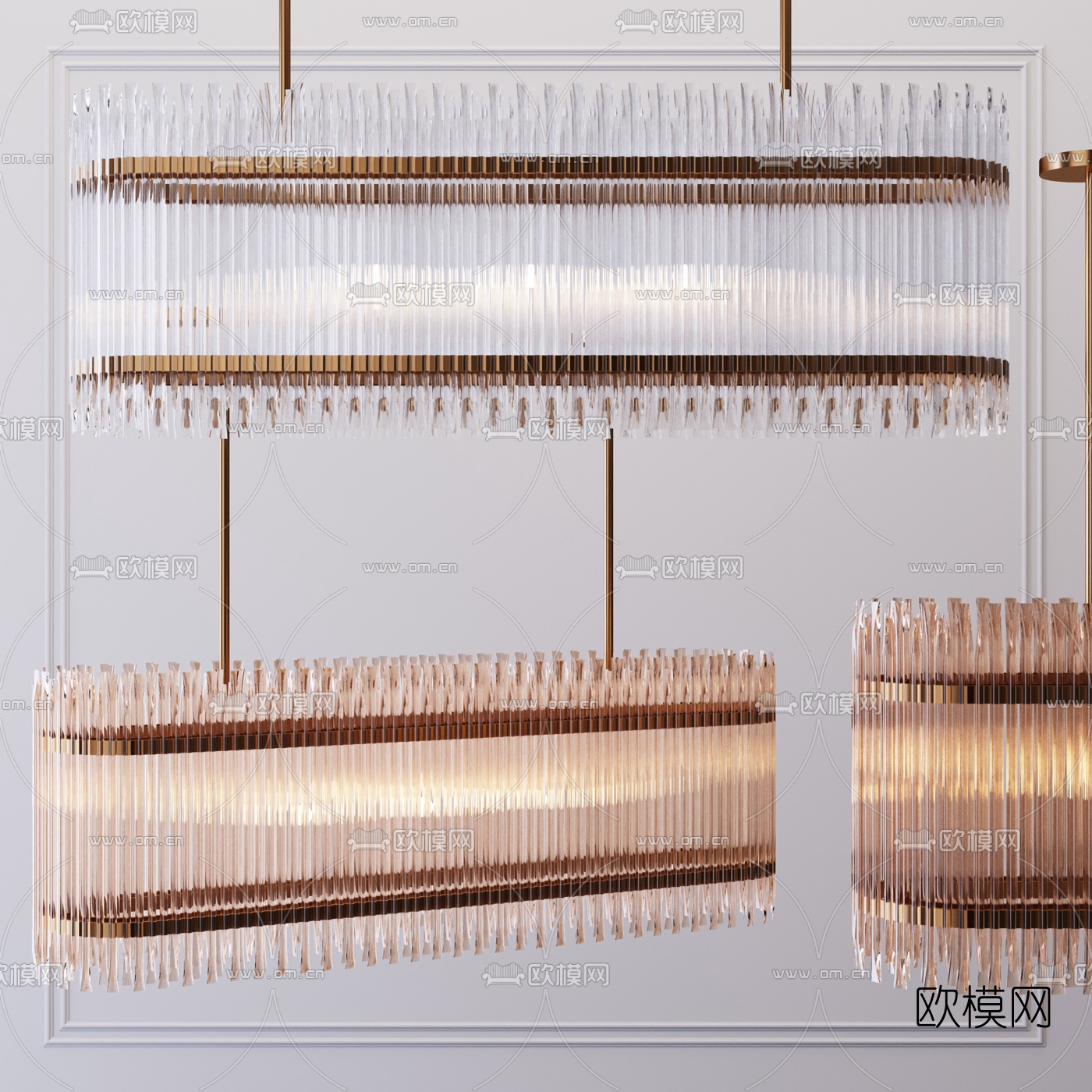 现代水晶吊灯3d模型下载