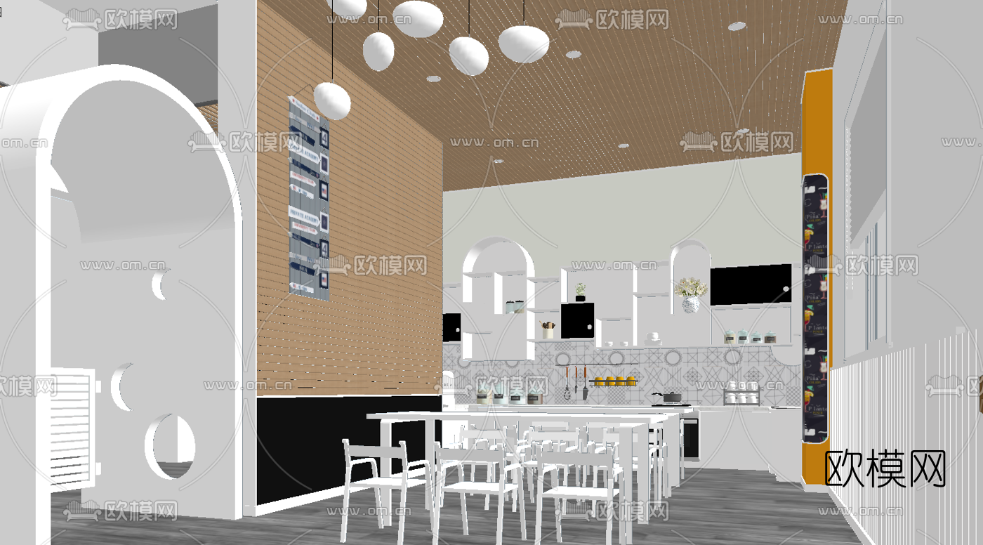 现代早教中心儿童活动区su模型下载（渲染图1）