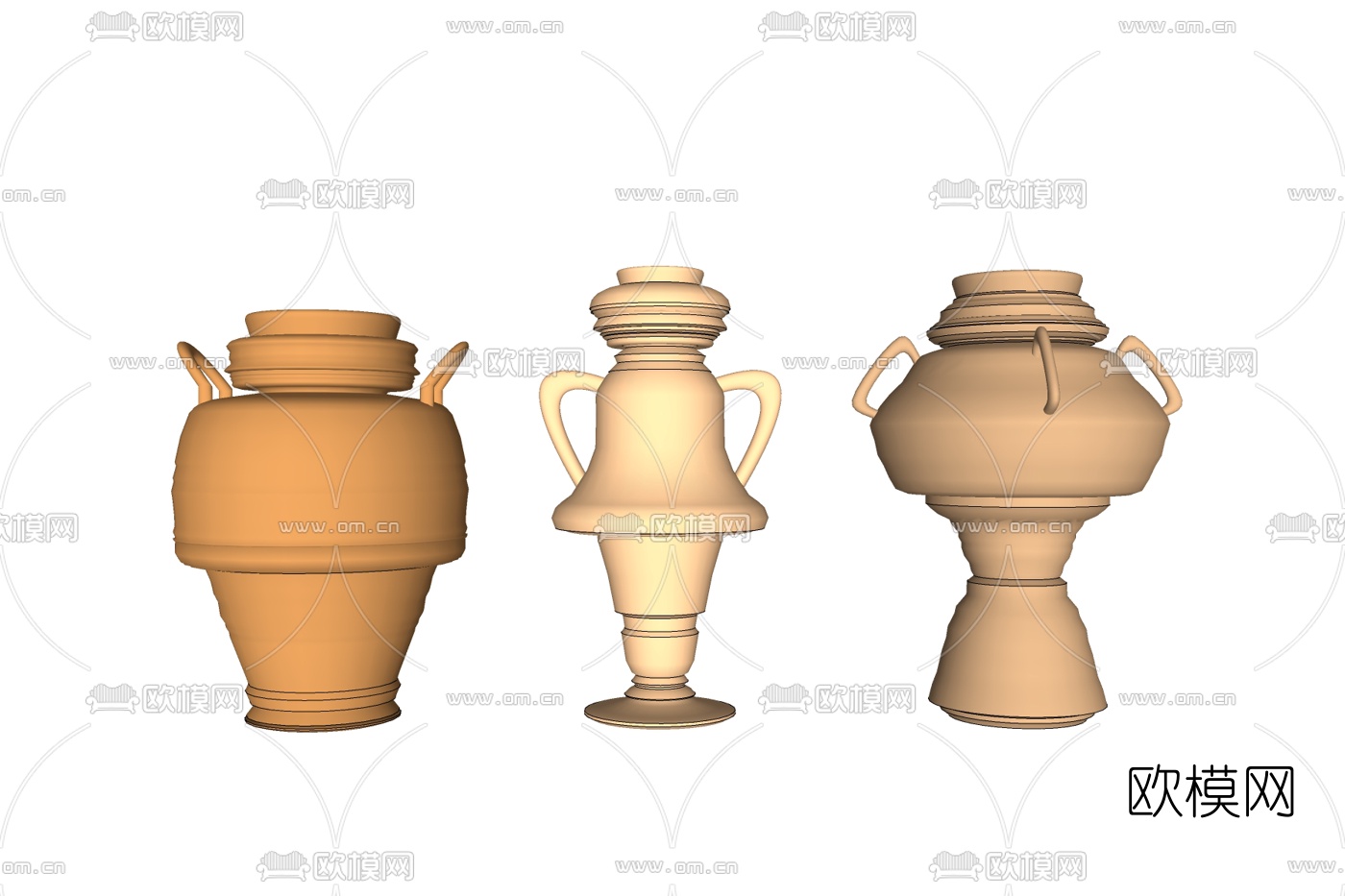 现代陶瓷器皿免费su模型下载