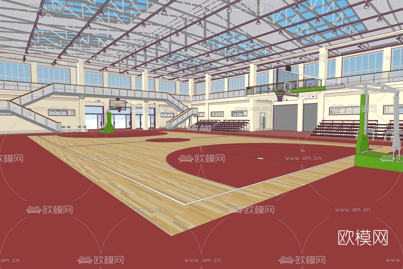 现代体育馆免费su模型下载