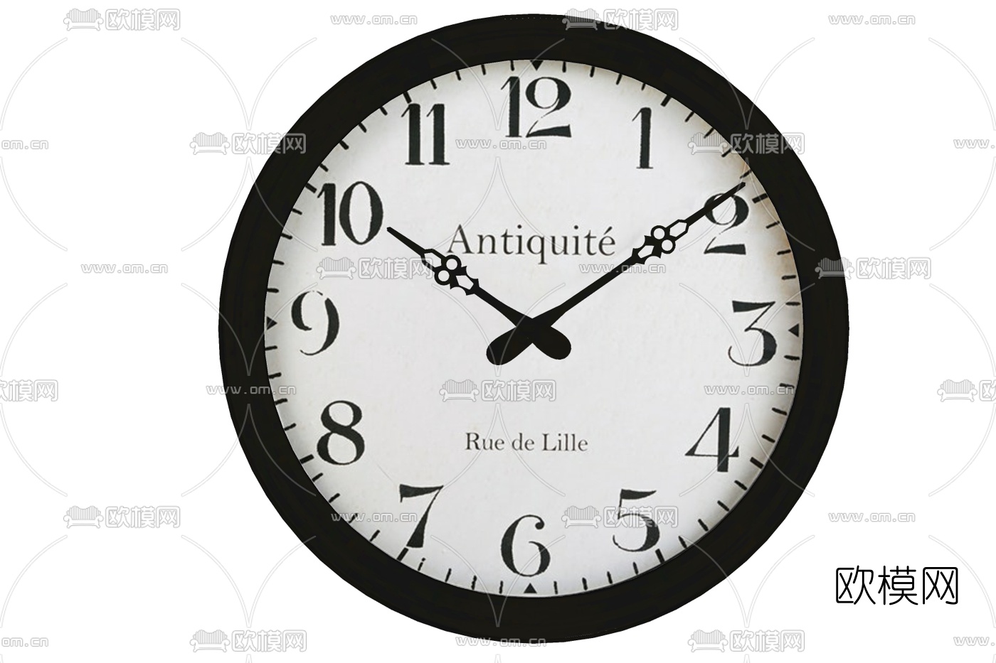 现代圆形钟表免费su模型下载