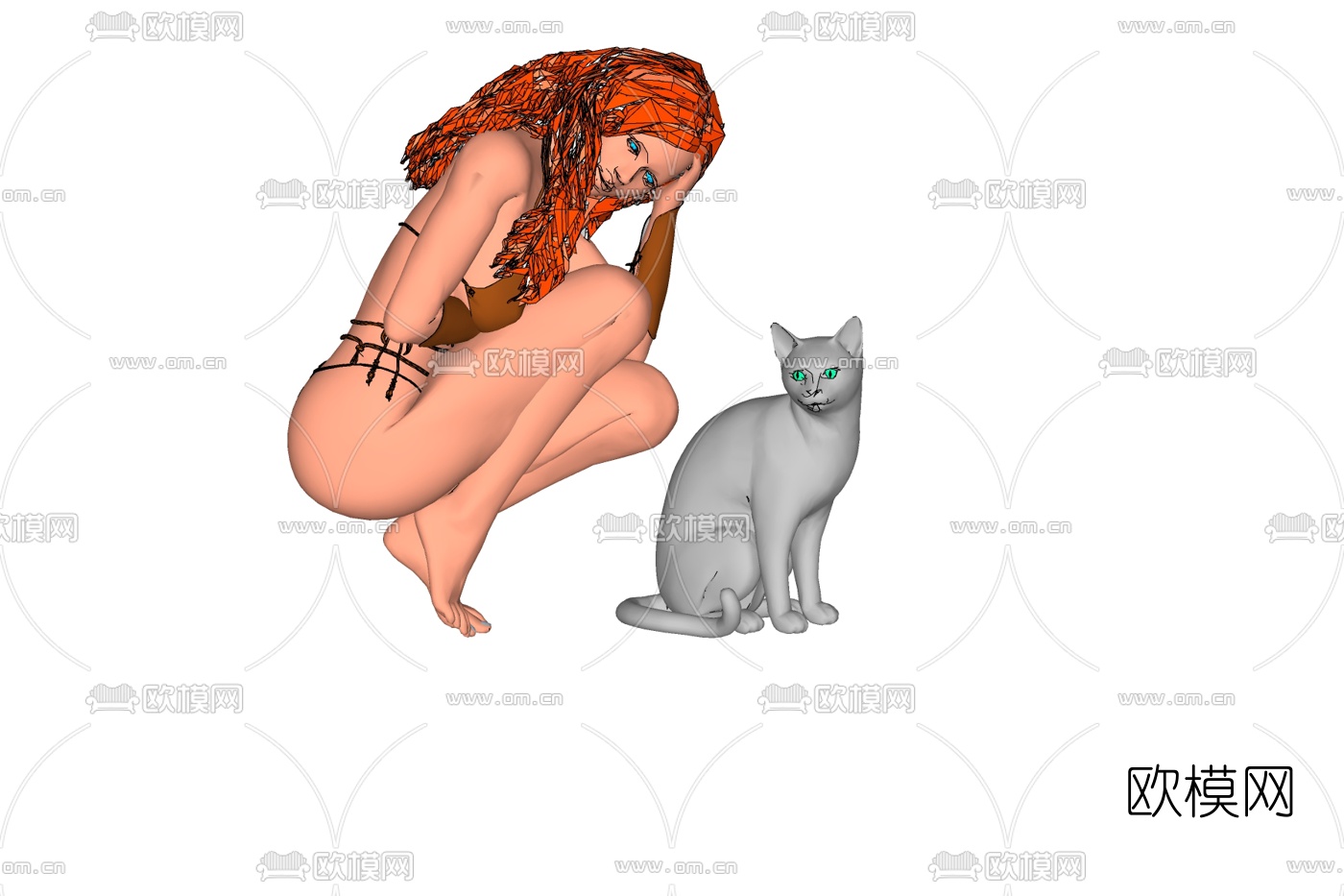 现代泳装女性免费su模型
