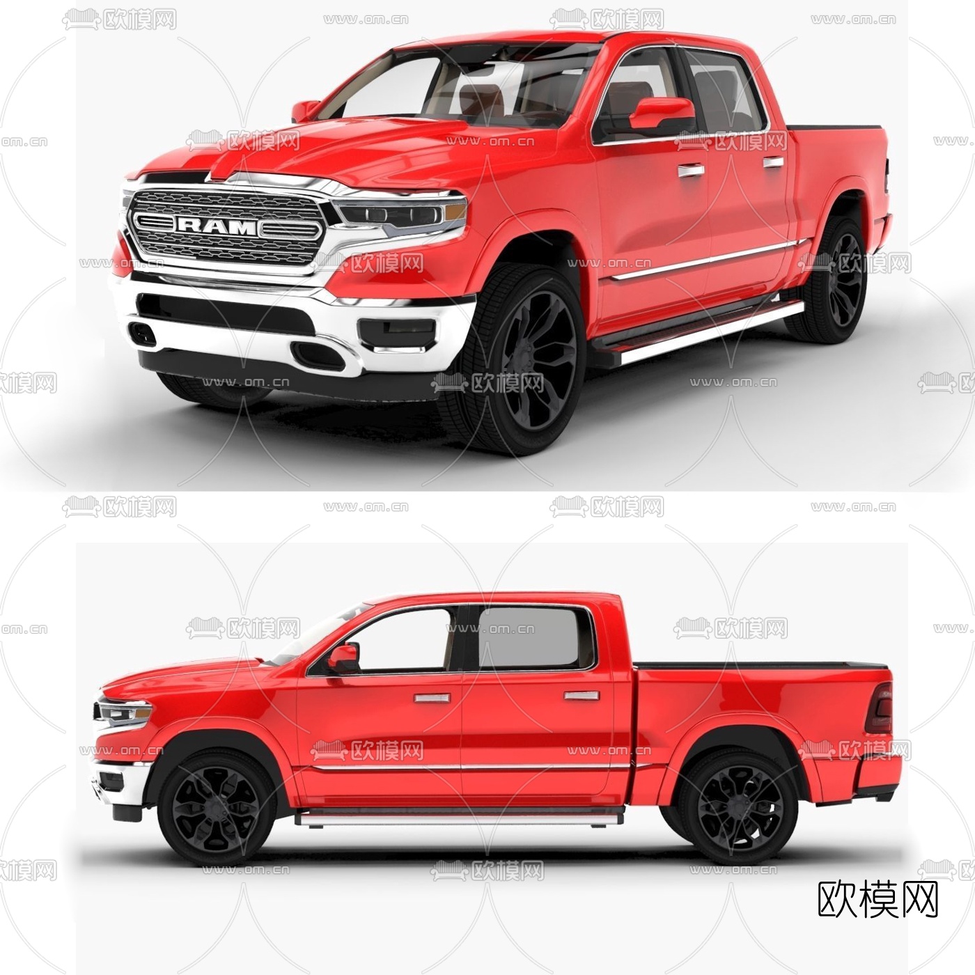 现代雪佛兰皮卡车3d模型下载（渲染图2）