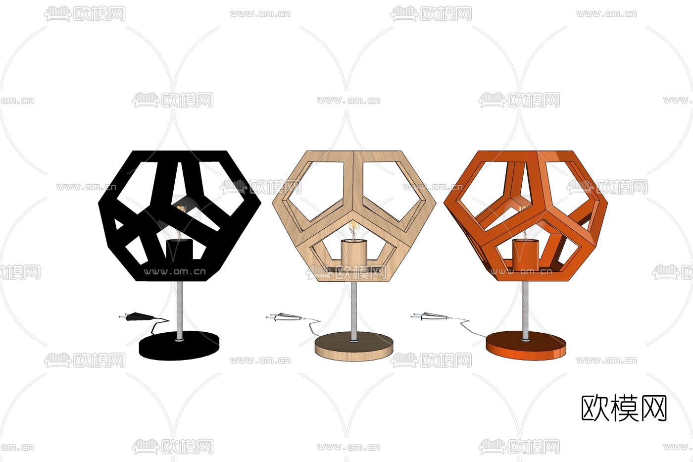 北欧台灯免费su模型下载
