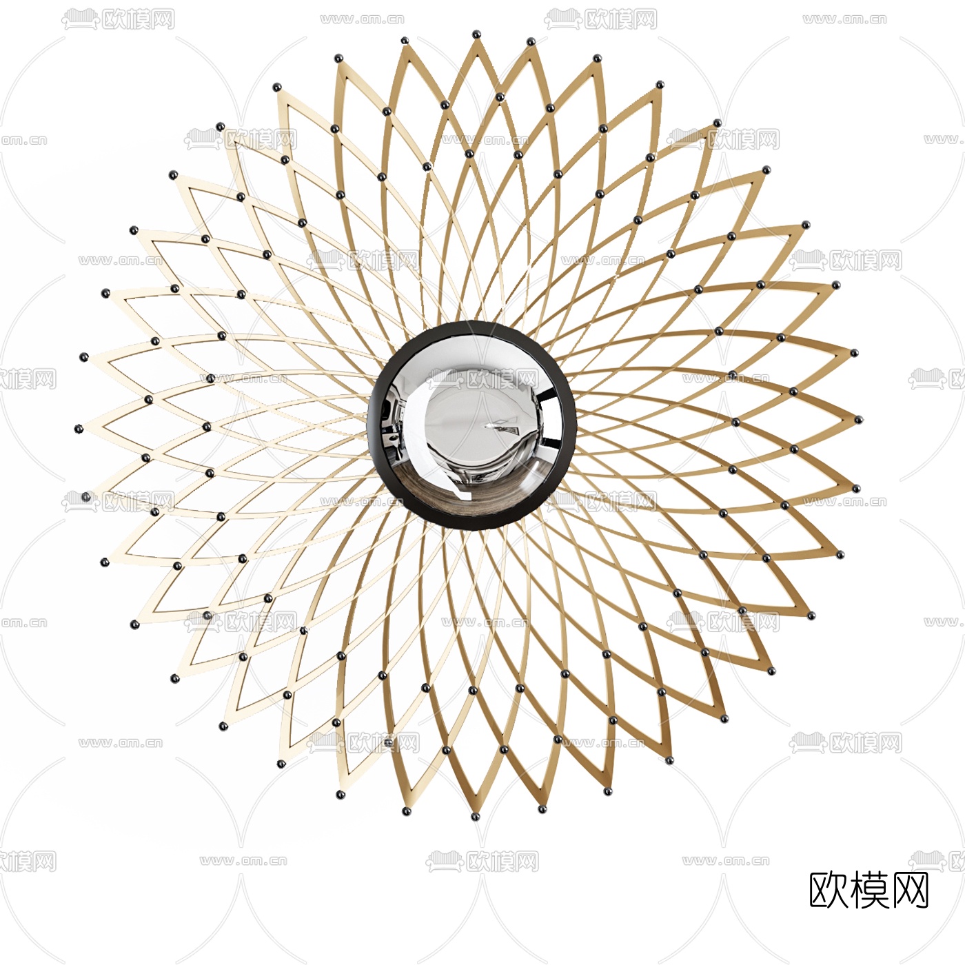 现代金属挂件3d模型