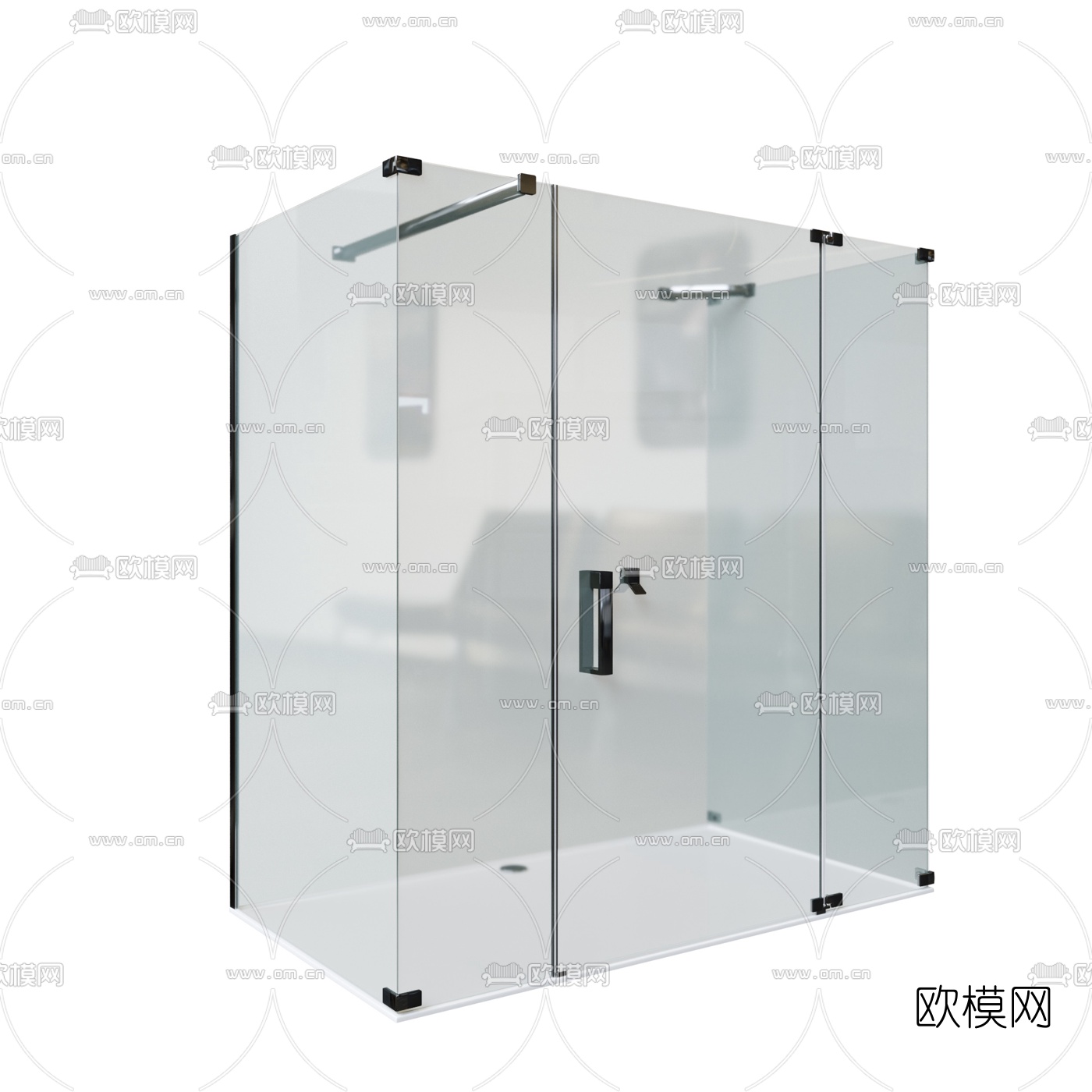 现代玻璃淋浴房3d模型下载