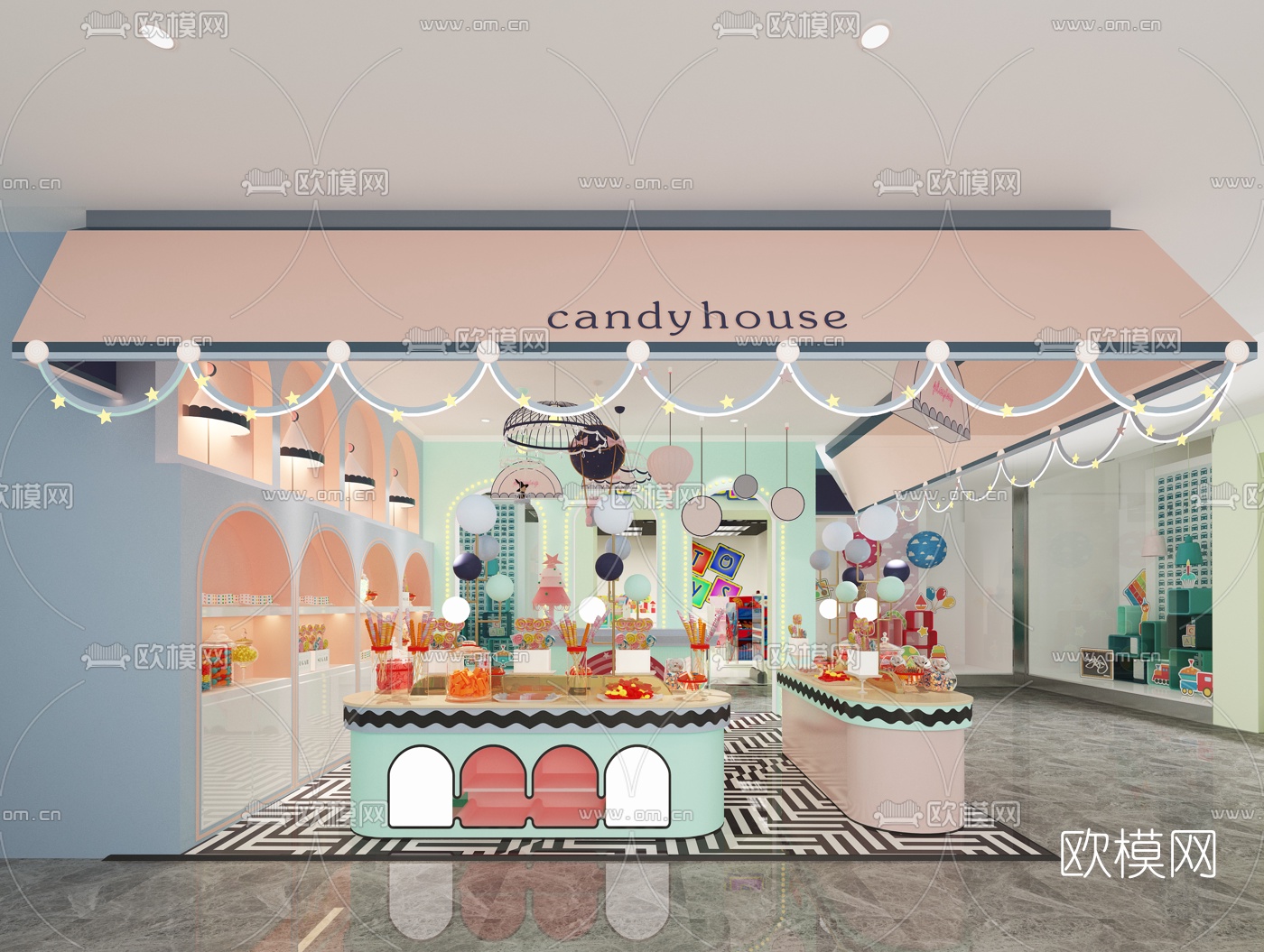 现代商场糖果店3d模型