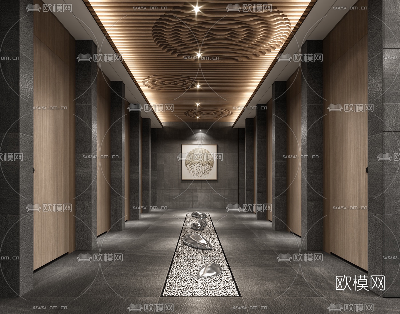 新中式酒店公共卫生间3d模型