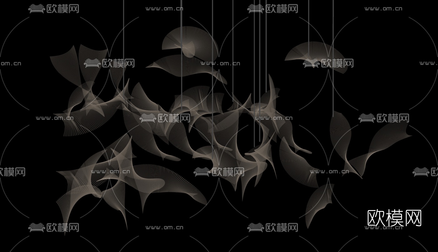 现代大堂装饰吊灯su模型