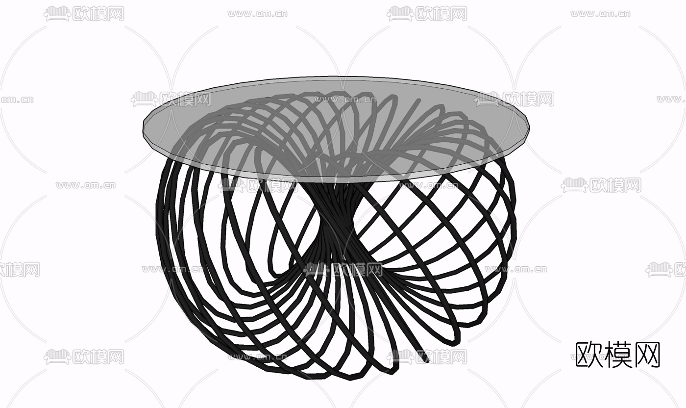 现代玻璃休闲桌免费su模型下载