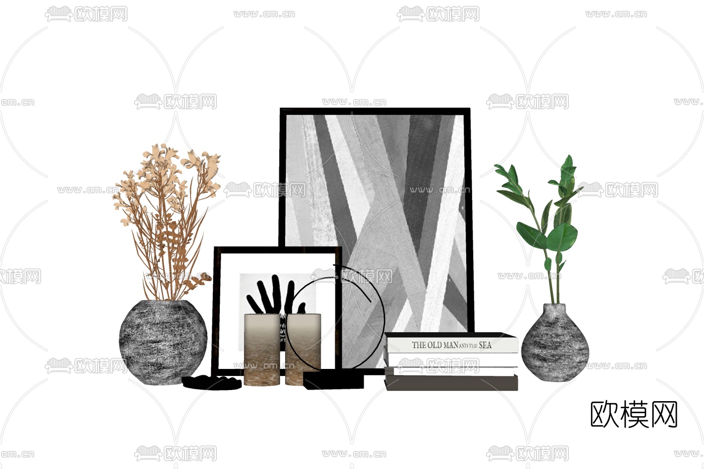 现代装饰画免费su模型下载