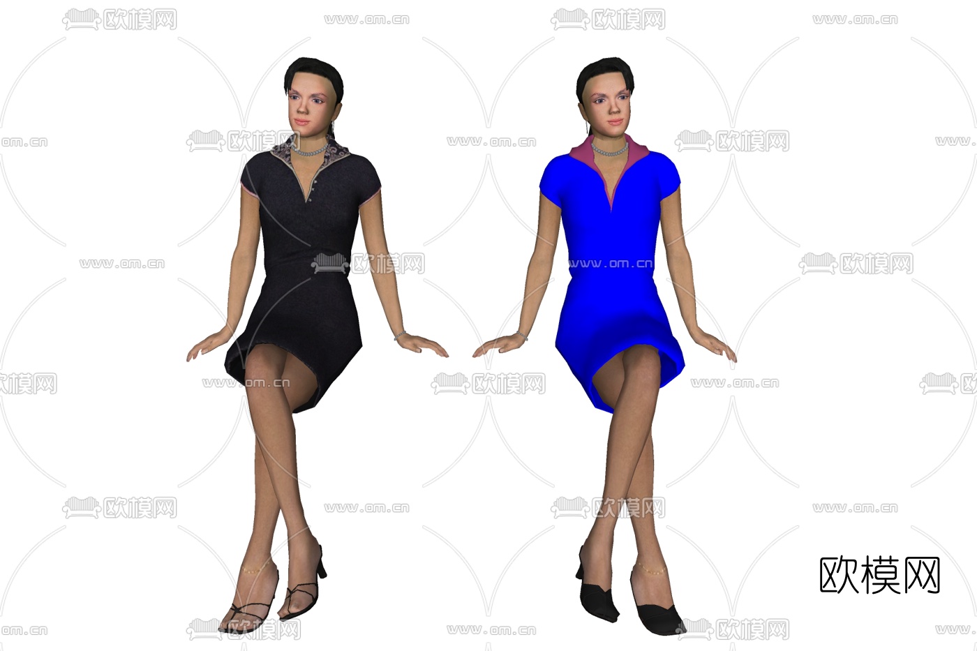 现代女士人物免费su模型下载