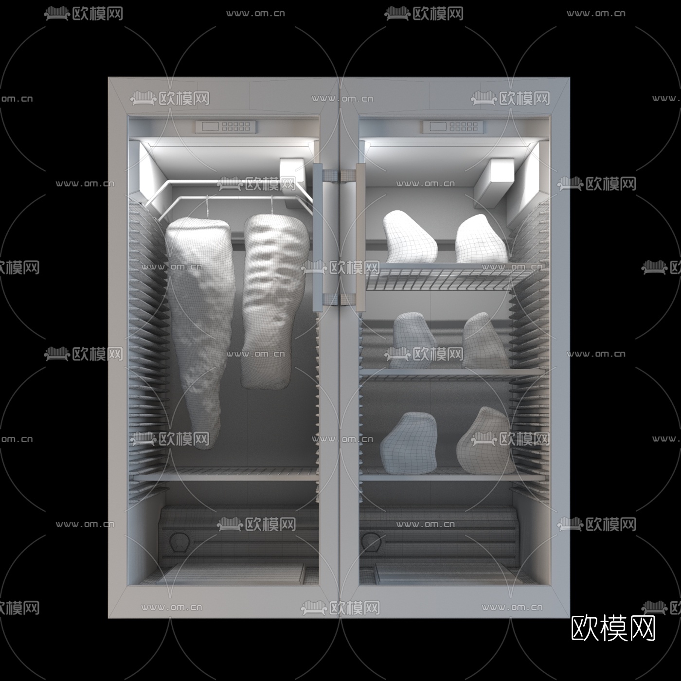 工业风冰柜冷藏猪肉食品3d模型