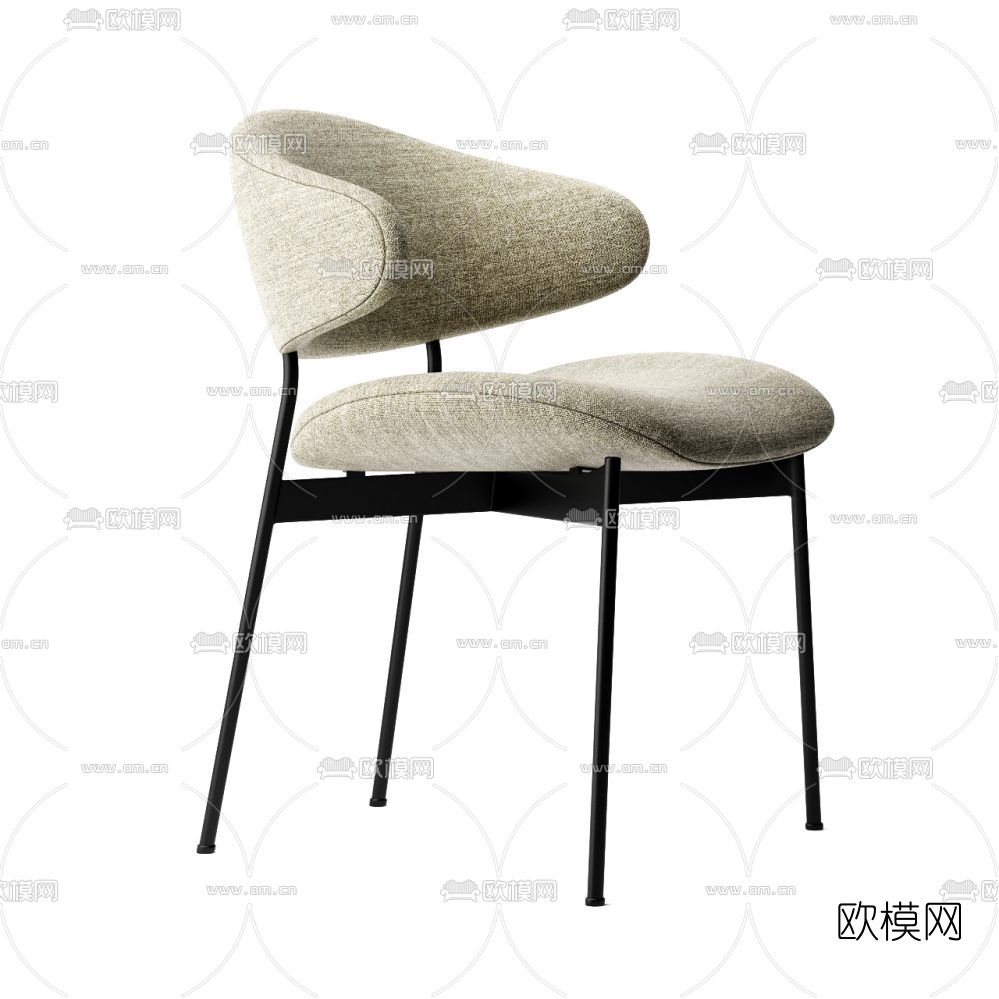 现代布艺休闲椅3d模型