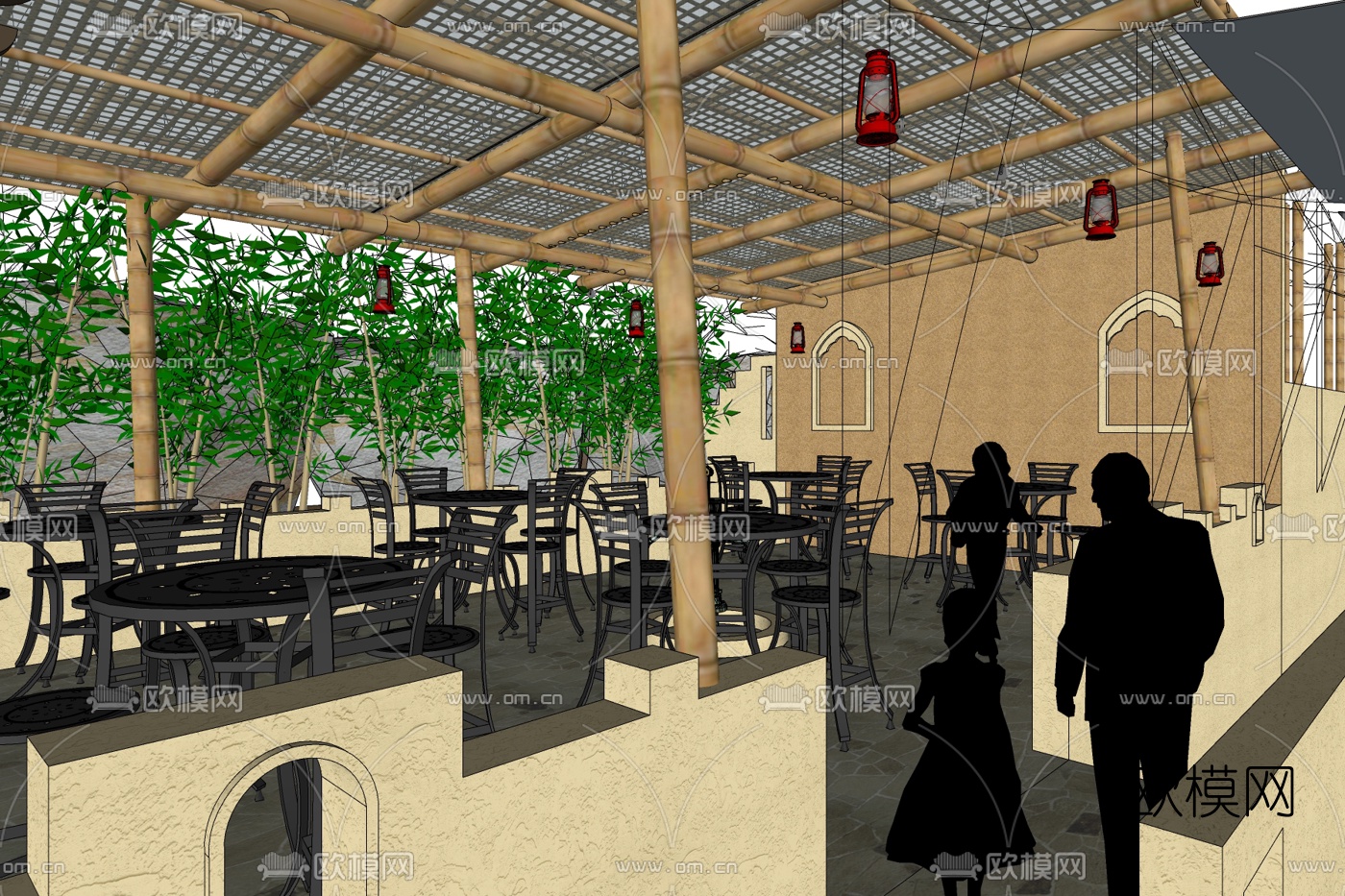 自然风咖啡厅免费su模型下载