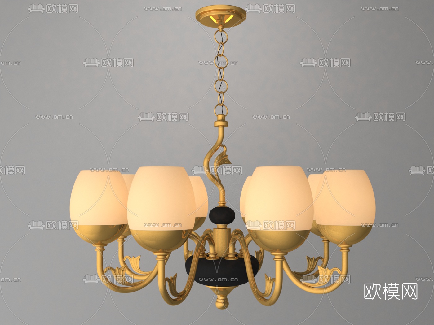 美式金属吊灯3d模型