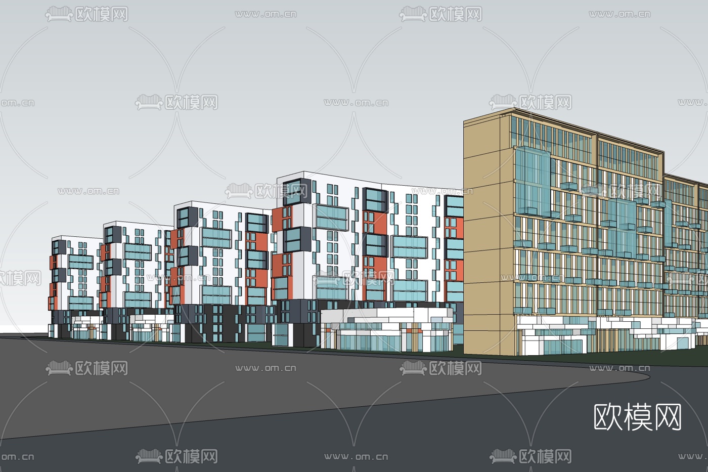 现代公寓楼免费su模型