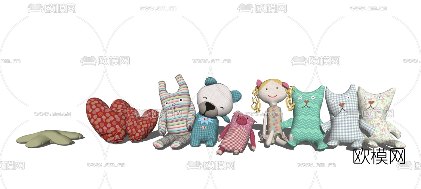 现代毛绒玩具公仔su模型下载