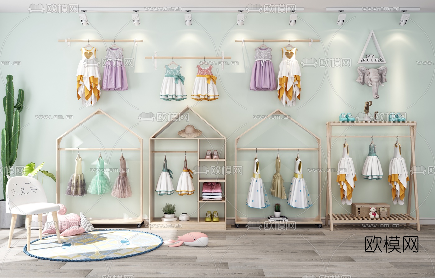 北欧儿童服装店3d模型