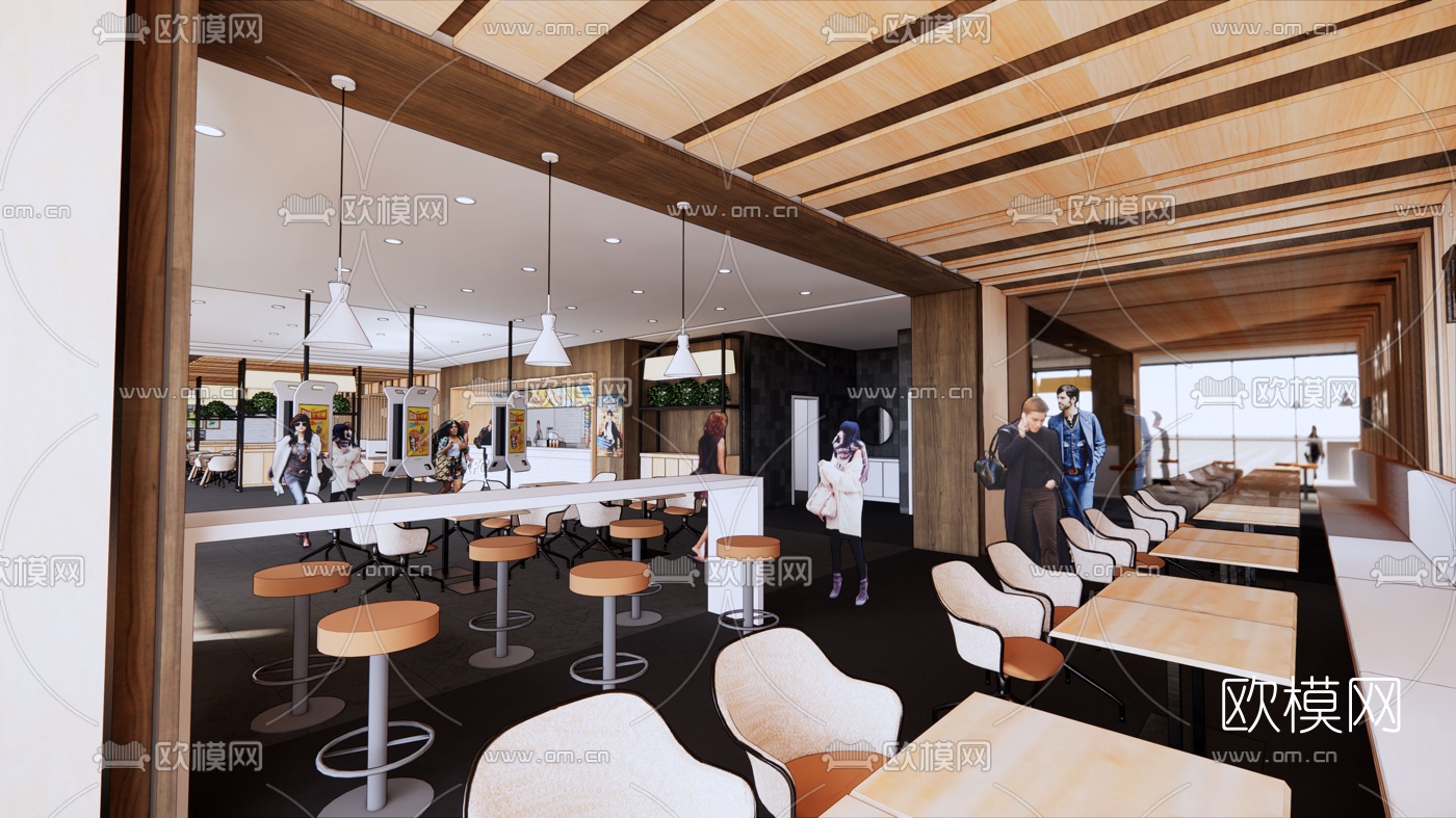 现代肯德基快餐店su模型