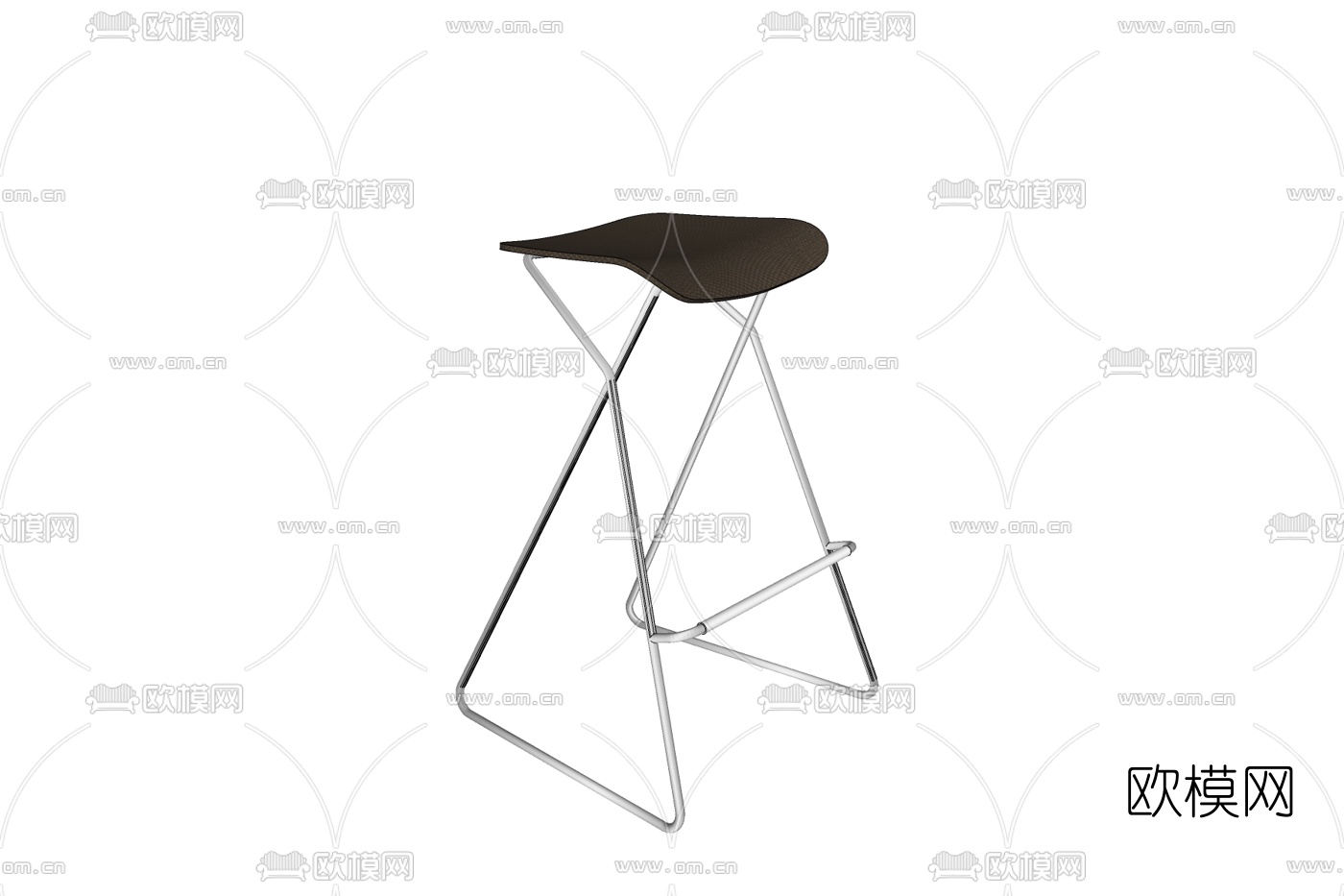 现代铁艺吧台椅免费su模型下载