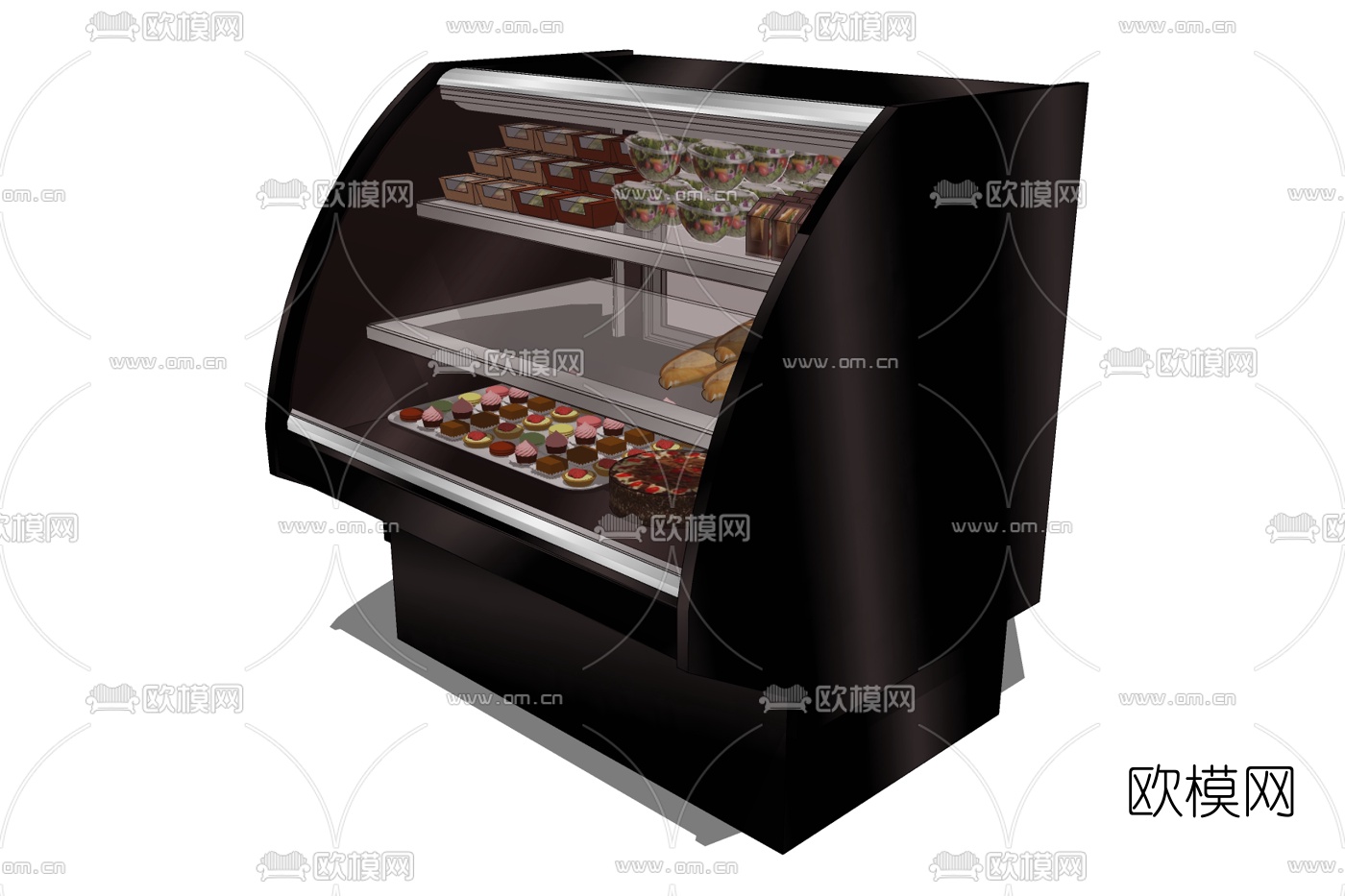 现代食品展示柜免费su模型下载