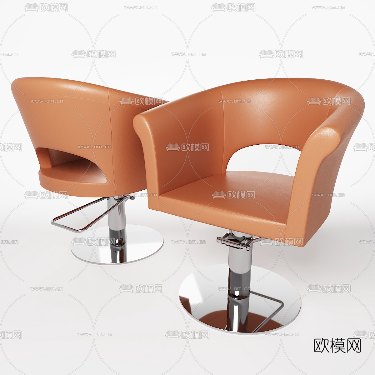 现代皮革理发椅3d模型下载