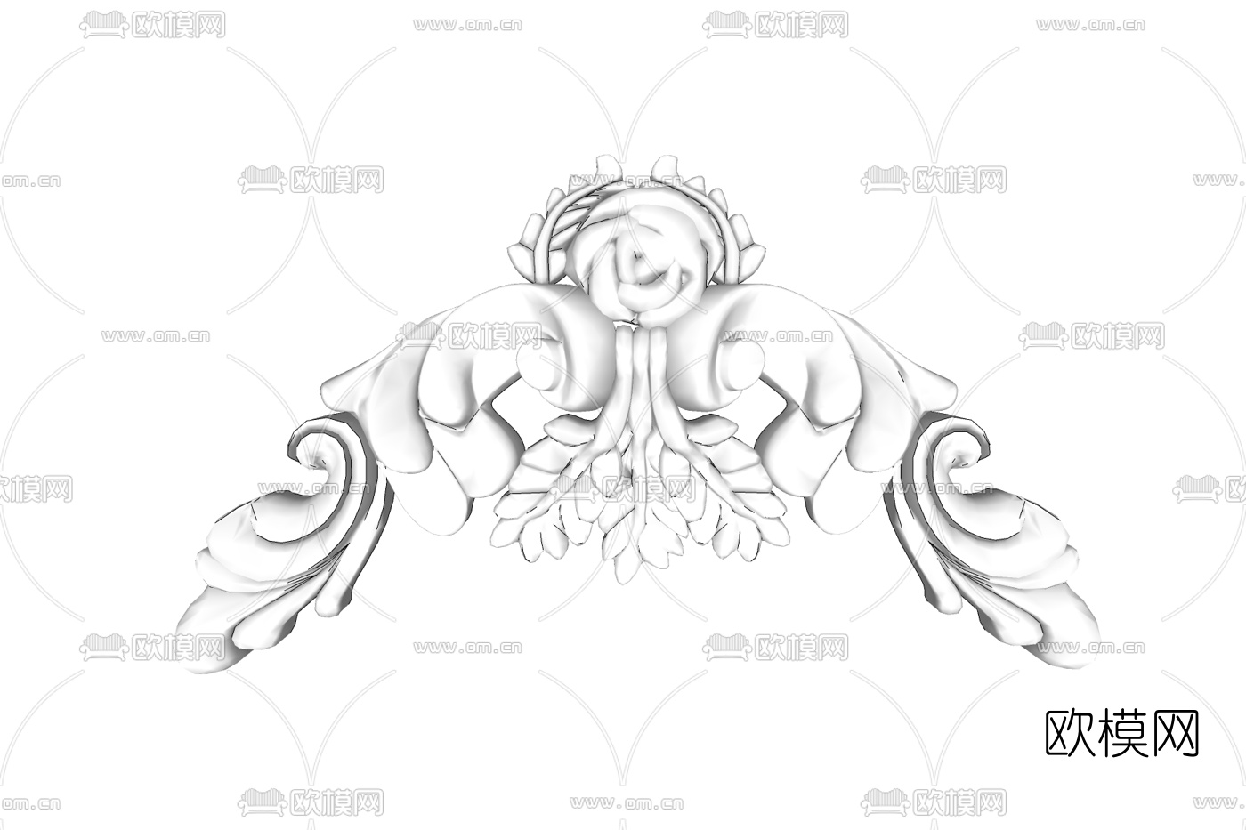 欧式石膏雕花免费su模型下载