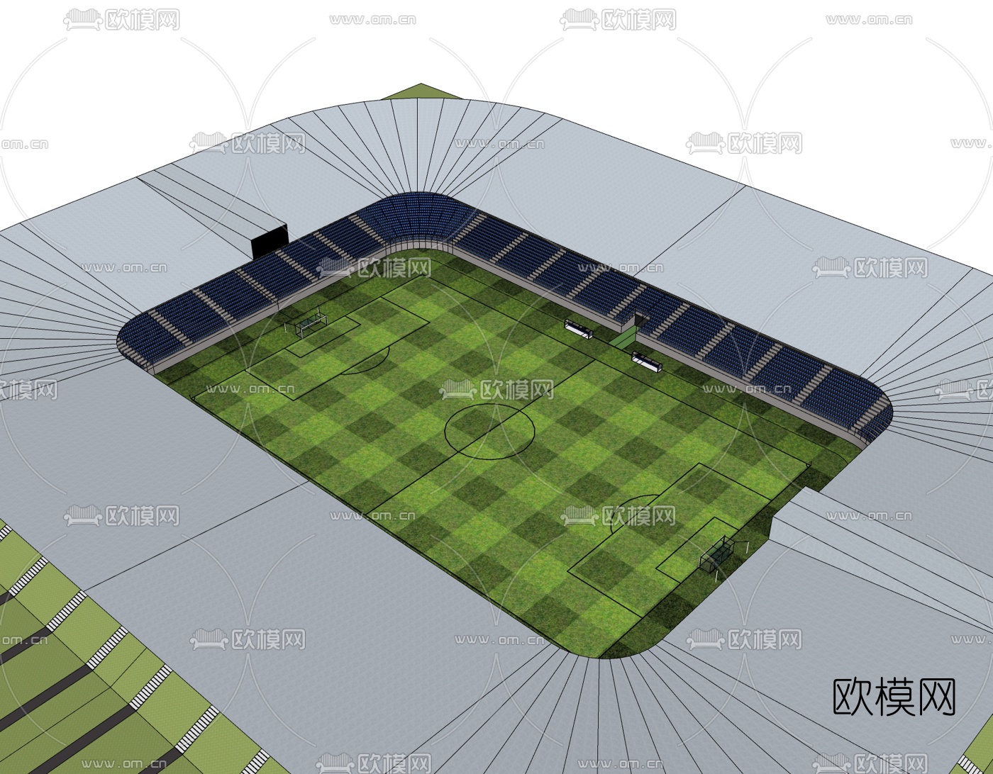 现代体育馆免费su模型下载