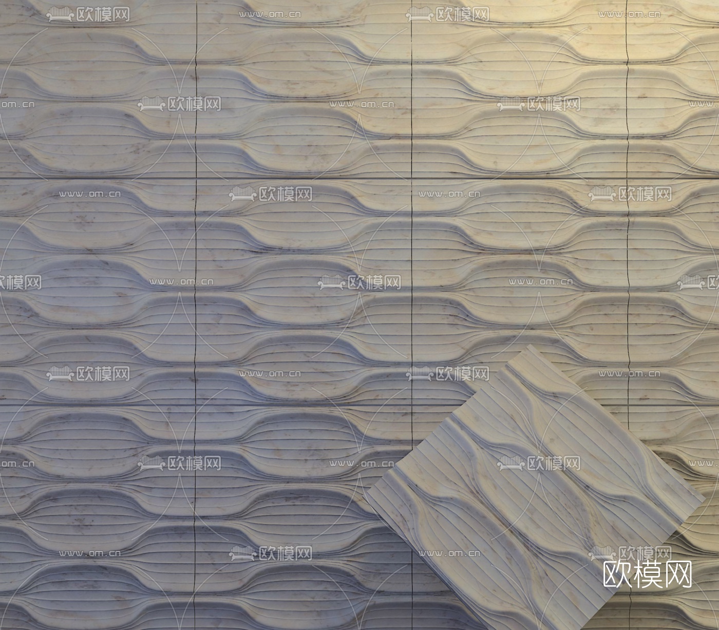 现代纹理护墙板3d模型下载