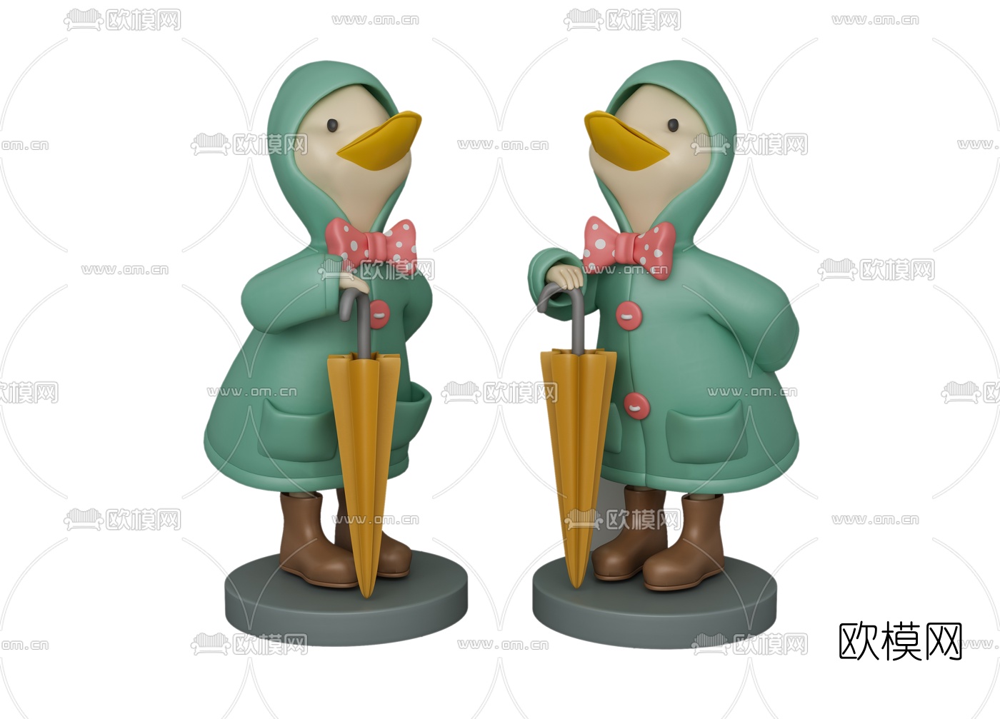 现代鸭子公仔饰品摆件3d模型