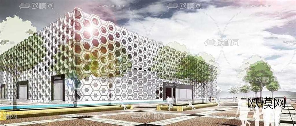 现代游泳馆su模型下载(渲染图4)