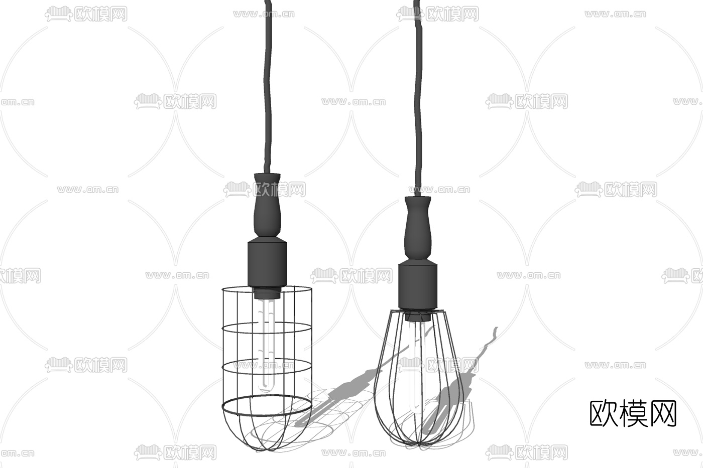 工业风吊灯免费su模型下载