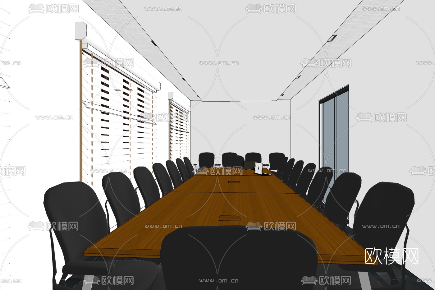 现代会议室免费su模型